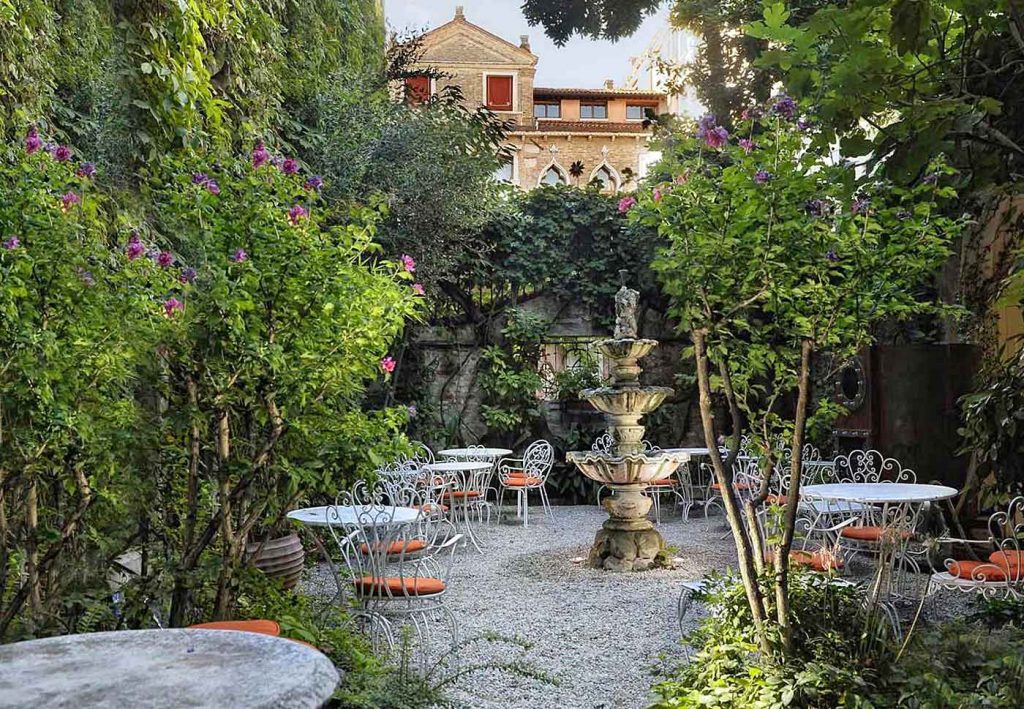 Gareden of the Hotel Flora, Venice Italy