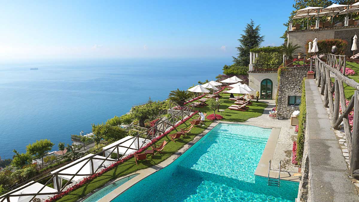 Swimming pool of Palazzo Avino luxury hotel Ravello (Amalfi coast, Italy)